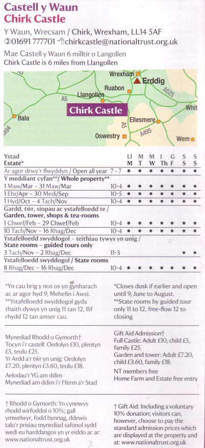 Chestertourist.com - Chirk Castle North Wales Page Two